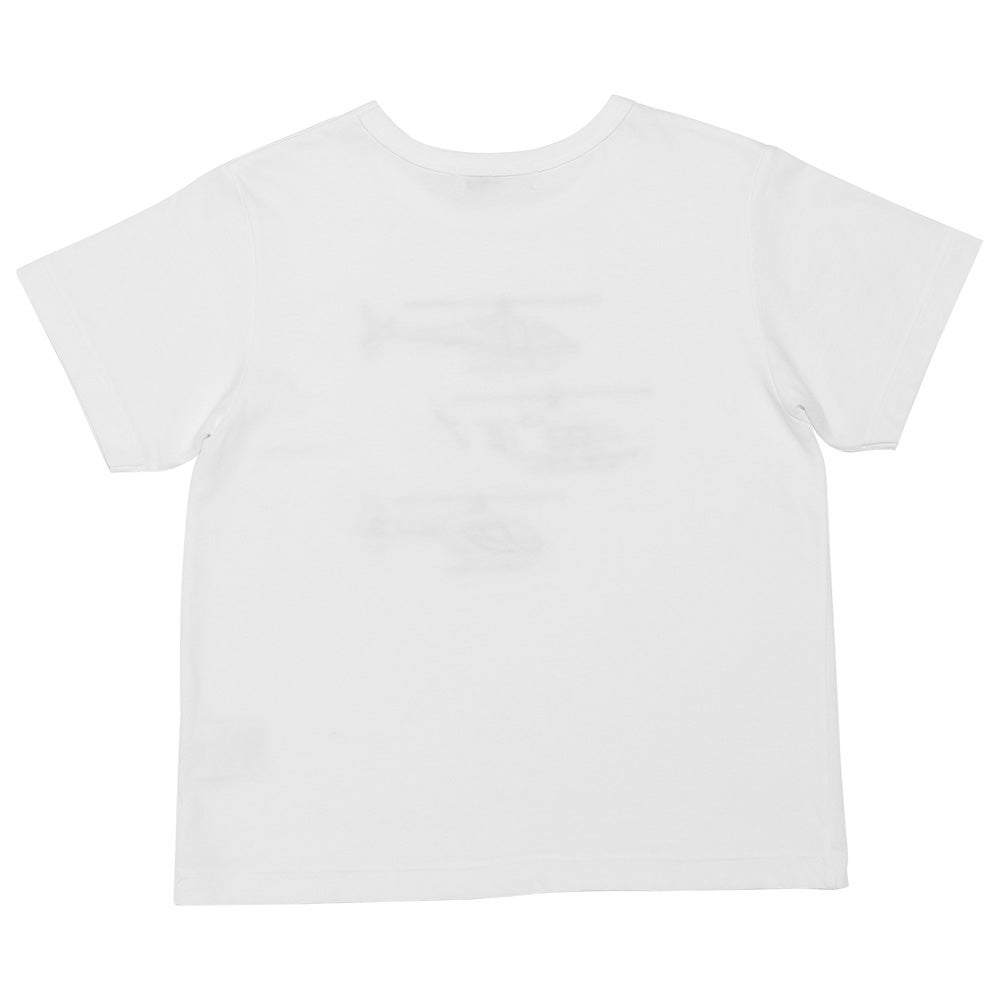 ベビー服 男の子 子ども服 こども キッズ 綿100％ コットン ヘリコプター ワッペン ティーシャツ オフホワイト(11) 背面