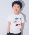 ベビー服 男の子 子ども服 こども キッズ 綿100％ コットン ヘリコプター ワッペン ティーシャツ オフホワイト(11) モデル画像アップ