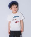 ベビー服 男の子 子ども服 こども キッズ 綿100％ コットン ヘリコプター ワッペン ティーシャツ オフホワイト(11) モデル画像1