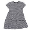 ベビー服 女の子 綿100％ ボーダー リボン 音符刺繍 ワンピース ホワイト×ブラック(10) 背面