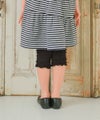 ベビー服 女の子 子ども服 こども キッズ ジュニア 小学生 通学 ストレッチ のびのび リブ 7分丈レギンス ブラック(00) モデル画像3