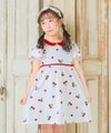 ベビー服 女の子 襟付き さくらんぼ ワンピース オフホワイト(11) モデル画像全身