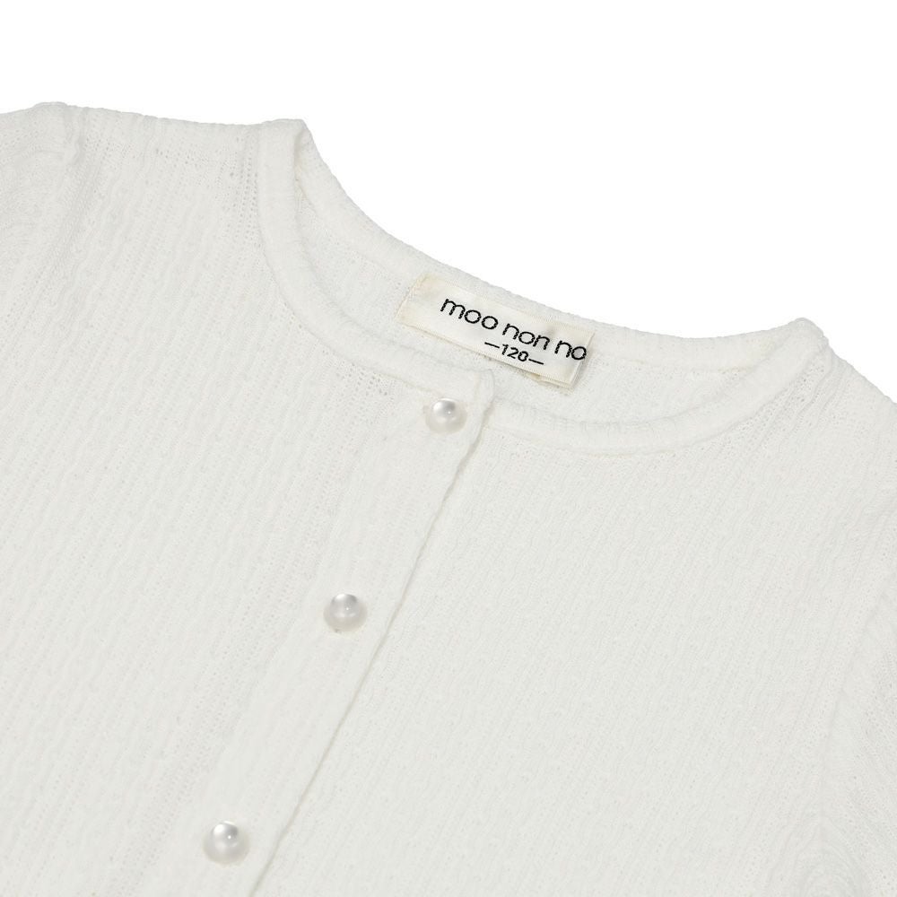 子供服 女の子 透かし柄 カーディガン オフホワイト(11) デザインポイント1