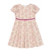 ベビー服 女の子 日本製 綿100％ 小花柄 リボン付き ワンピース ピンク(02) 正面