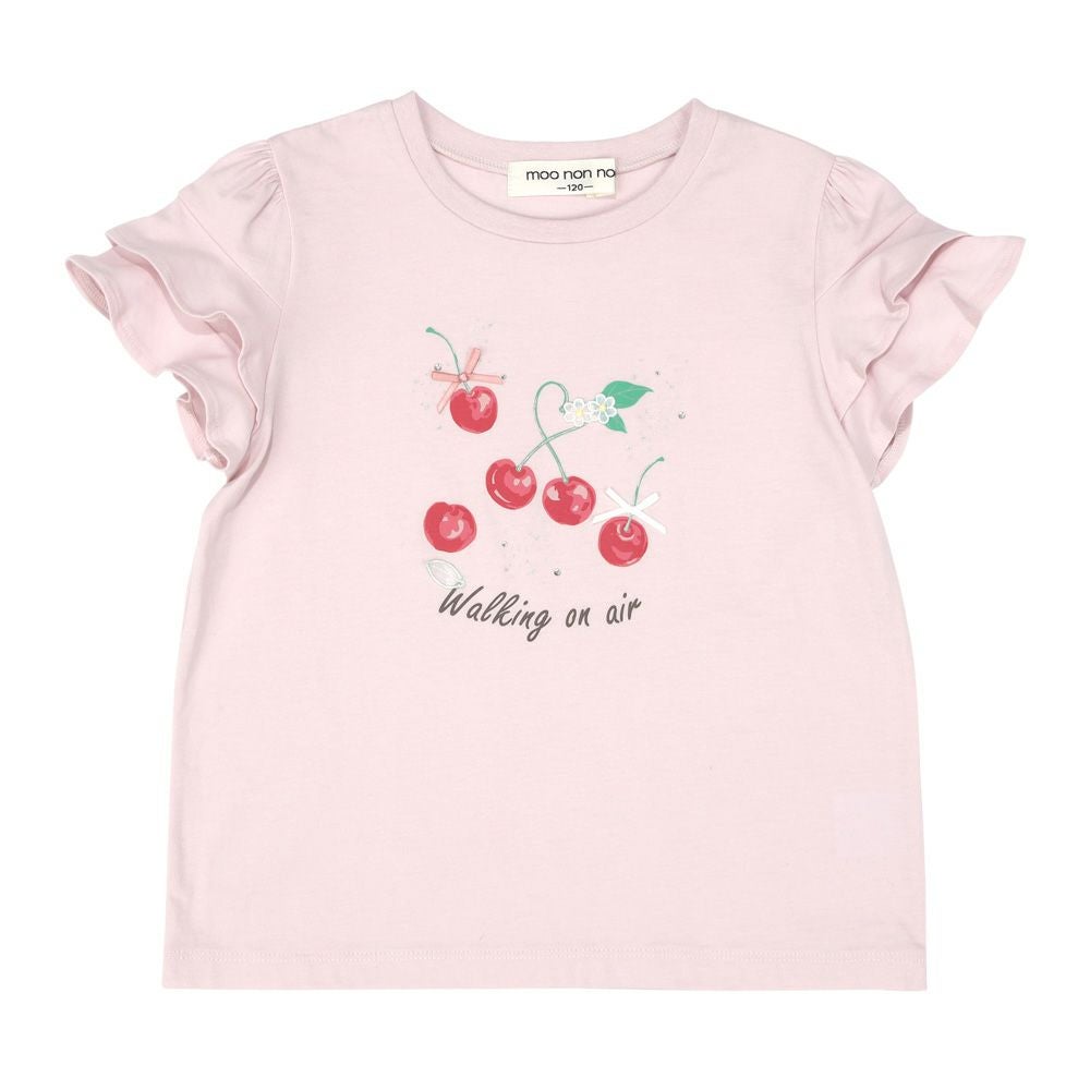 綿100％ さくらんぼ プリント フリルTシャツ｜ベビー・子供服 通販