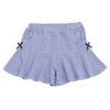 ベビー服 女の子 ストライプ柄 リボン付 キュロットパンツ ブルー(61) 正面