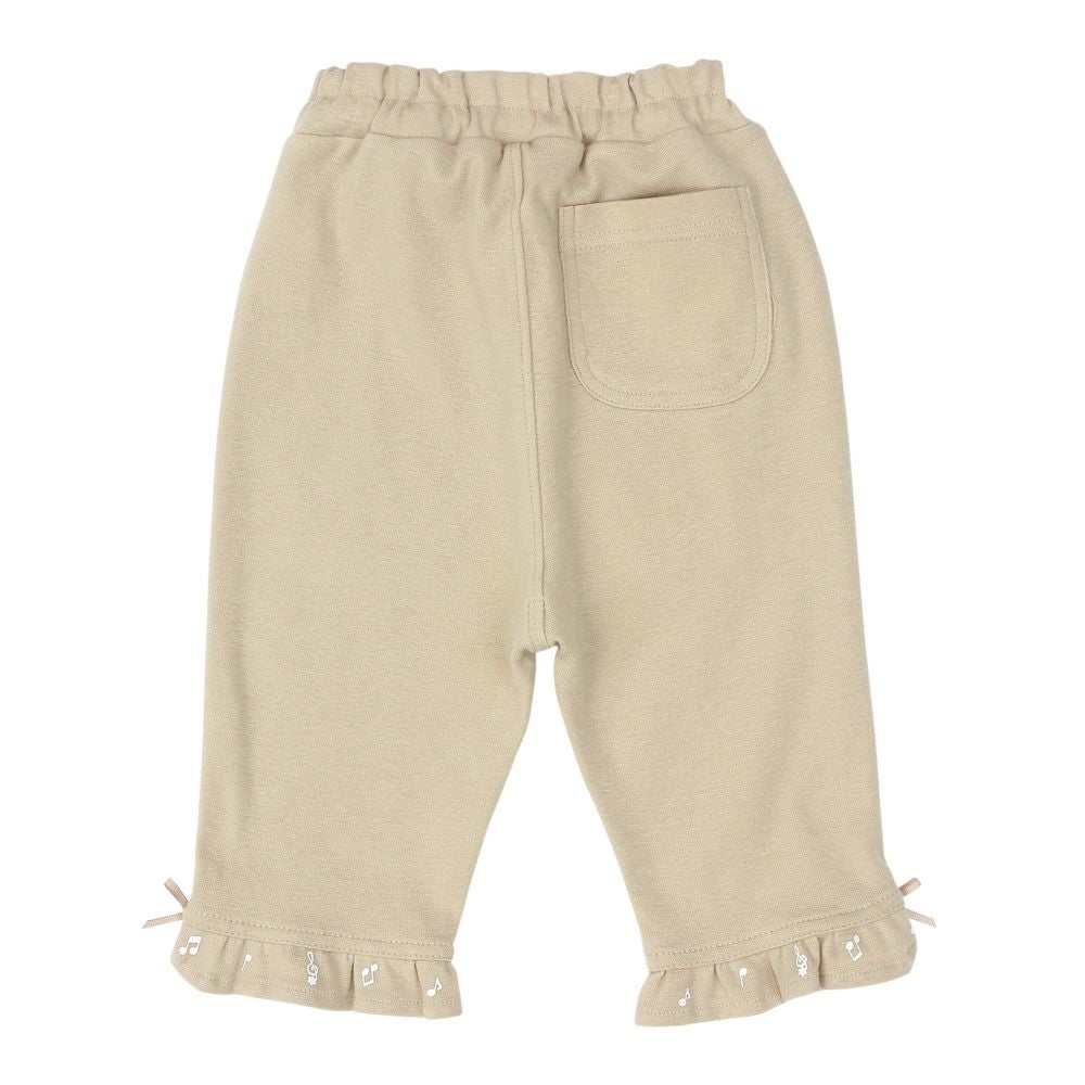 ベビー服 女の子 綿 音符付き プリント パンツ ベージュ(51) 背面