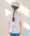ベビー服 女の子 ラメ キラキラ プリント リボン付き Tシャツ オフホワイト(11) モデル画像2