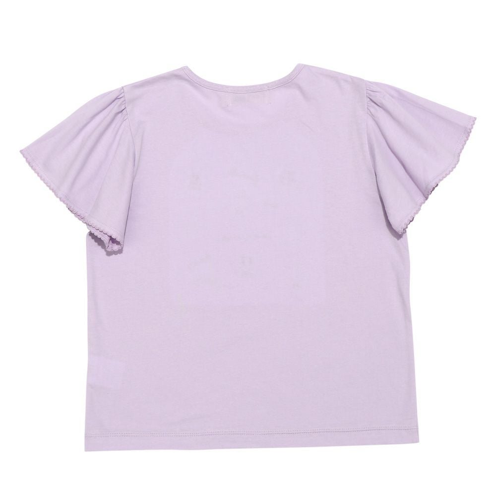 ベビー服 女の子 綿100％ リボン付き キラキラ プリント Tシャツ パープル(91) 背面