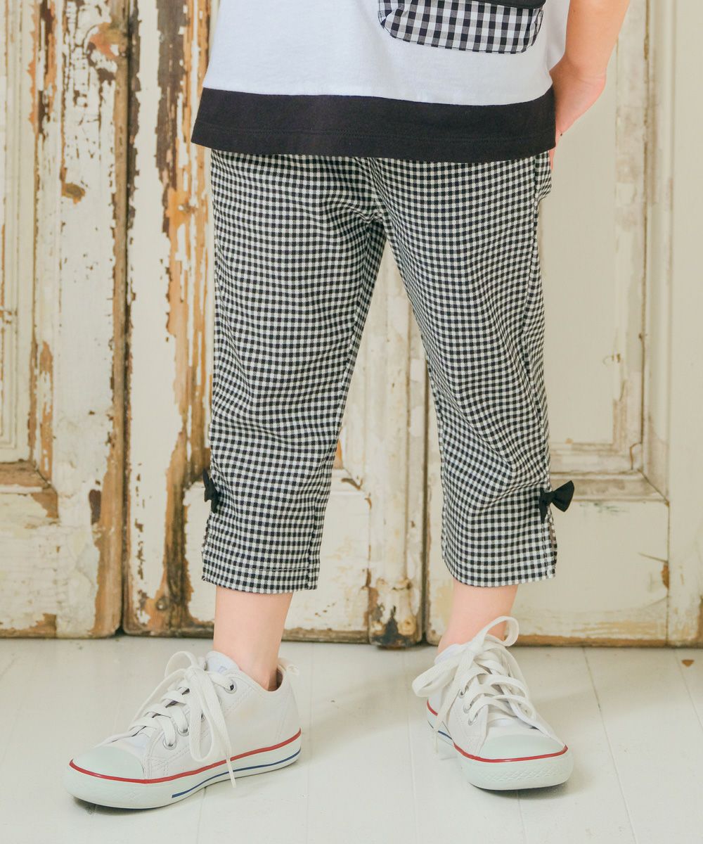 ストレッチ素材 ギンガムチェック柄 7分丈パンツ｜ベビー・子供服