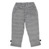 子供服 女の子 ストレッチ素材 ギンガムチェック柄 ７分丈パンツ ホワイト×ブラック(10) 背面 カプリパンツ