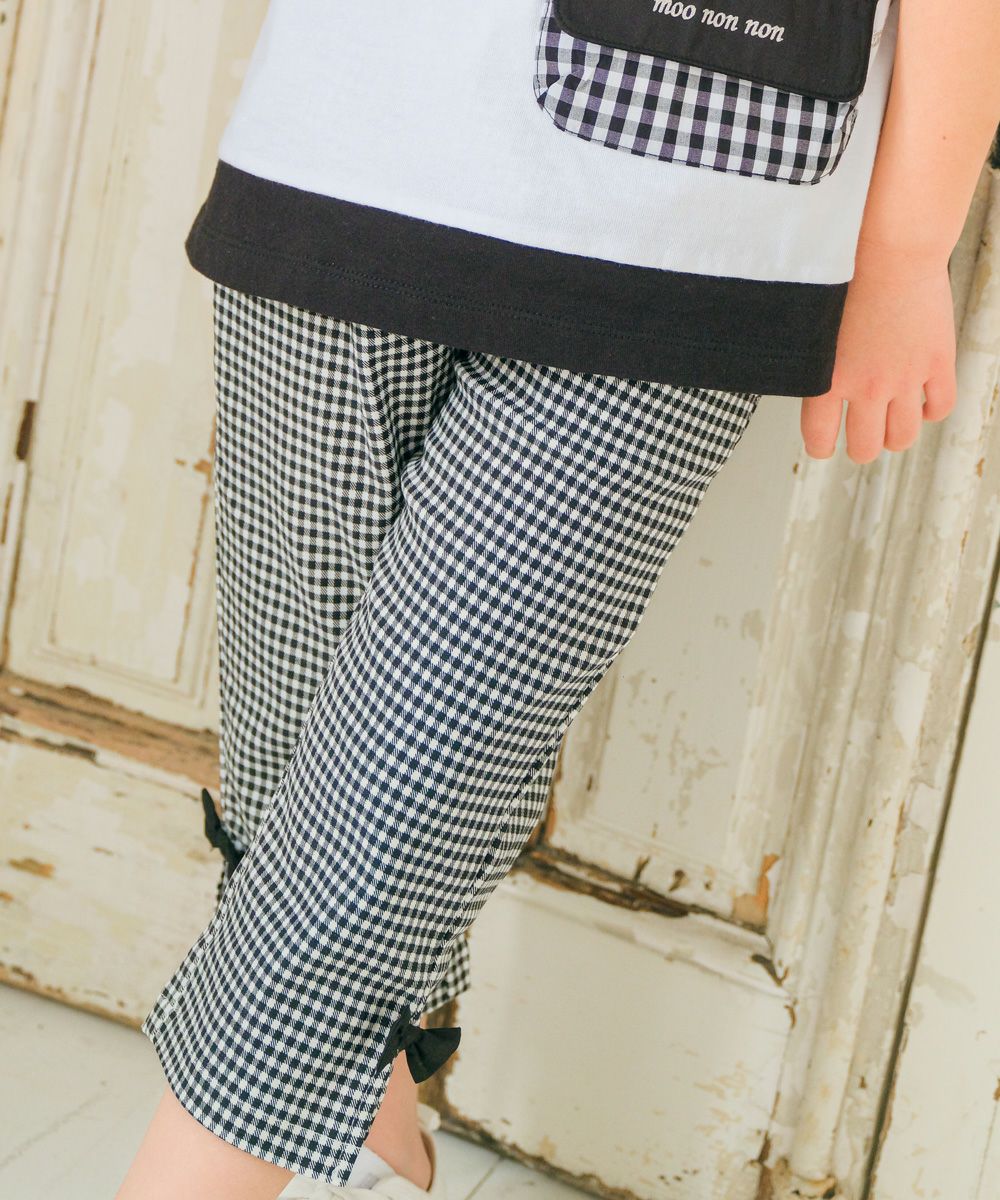 ストレッチ素材 ギンガムチェック柄 7分丈パンツ｜ベビー・子供服