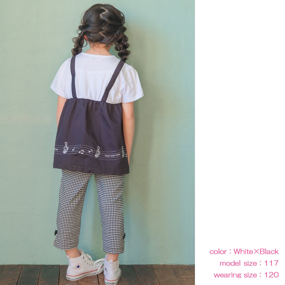 子供服 女の子 ストレッチ素材 ギンガムチェック柄 ７分丈パンツ カプリパンツ