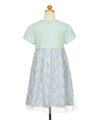 ベビー服 女の子 花柄 チュール ドッキングワンピース グリーン(08) トルソー背面