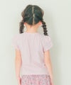 ベビー服 女の子 綿100％ お花 プリント チューリップ袖 Tシャツ ピンク(02) 