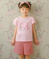 ベビー服 女の子 綿100％ お花 プリント チューリップ袖 Tシャツ ピンク(02) 