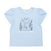 ベビー服 女の子 綿100％ お花 プリント チューリップ袖 Tシャツ ブルー(61) 正面