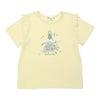 ベビー服 女の子 綿100％  女の子 プリント フリル袖 Tシャツ イエロー(04) 正面