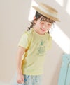 ベビー服 女の子 綿100％  女の子 プリント フリル袖 Tシャツ イエロー(04) モデル画像1