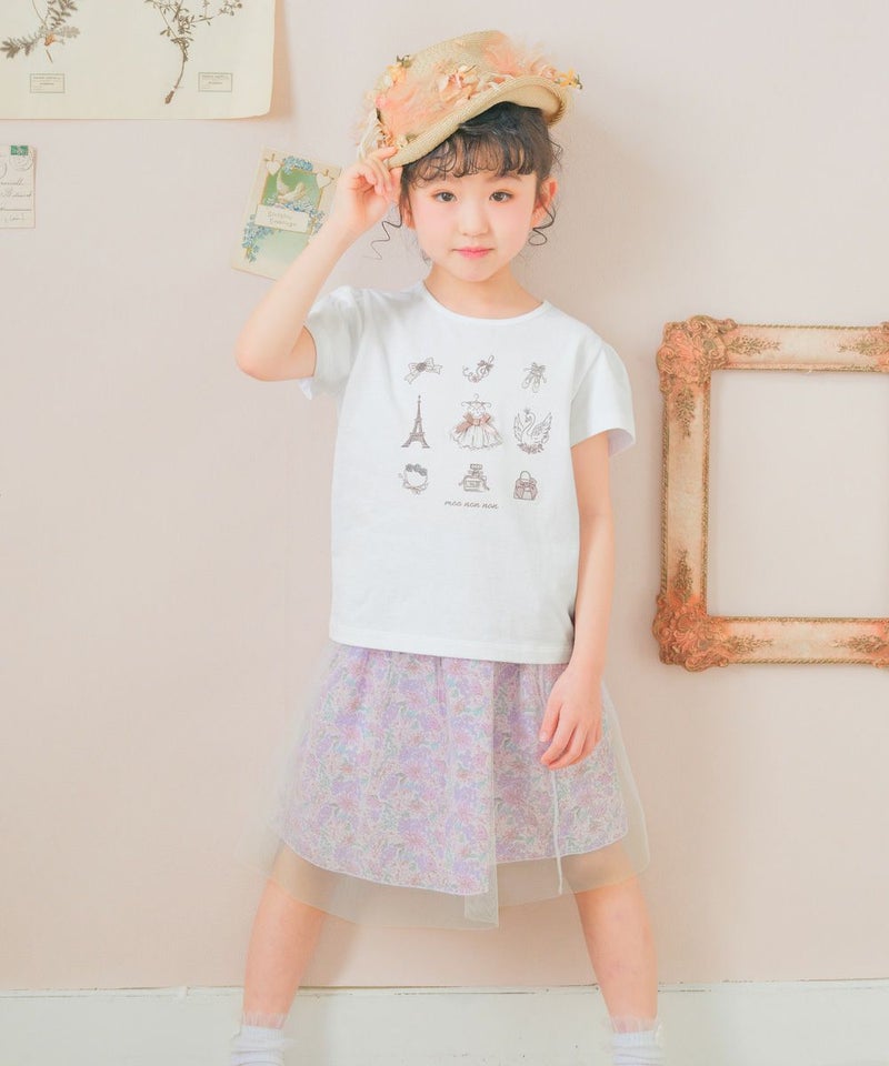 moononnonリピーター続出♥可愛すぎるプチプラTシャツ！綿100％ バレエ＆小物プリント Tシャツ