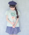 ベビー服 女の子 綿100％ ハート 花柄 Tシャツ グリーン(08) 