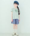 ベビー服 女の子 綿100％ ハート 花柄 Tシャツ グリーン(08) 