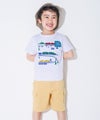 ベビー服 男の子 子ども服 こども キッズ 綿100％ コットン 電車 ワッペン ティーシャツ カットソー 半そで オフホワイト(11) モデル画像3