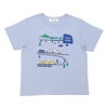 ベビー服 男の子 子ども服 こども キッズ 綿100％ コットン 電車 ワッペン ティーシャツ カットソー 半そで ブルー(61) 正面