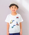 ベビー服 男の子 子ども服 こども キッズ 綿 コットン 働く車 ロゴ 刺繍 チェック柄 切り替え ティーシャツ