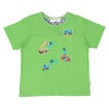 ベビー服 男の子 働く車 刺繍ワッペン Tシャツ グリーン(08) 正面