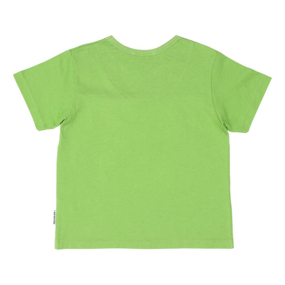 ベビー服 男の子 働く車 刺繍ワッペン Tシャツ グリーン(08) 背面