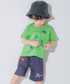 ベビー服 男の子 子ども服 こども キッズ 綿 コットン 働く車 ロゴ 刺繍 チェック柄 切り替え ティーシャツ グリーン(08) モデル画像3