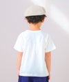 ベビー服 男の子 子ども服 こども キッズ 綿 コットン 働く車 ロゴ 刺繍 チェック柄 切り替え ティーシャツ オフホワイト(11) モデル画像4
