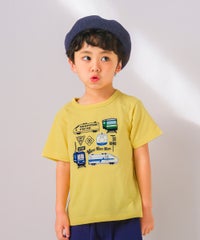 ベビー服 男の子 子ども服 こども キッズ 綿100％ コットン 乗り物 電車 ワッペン ロゴ プリント ティーシャツ