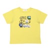 ベビー服 男の子 子ども服 こども キッズ 綿100％ コットン 乗り物 電車 ワッペン ロゴ プリント ティーシャツ イエロー(04) 正面