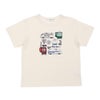 ベビー服 男の子 子ども服 こども キッズ 綿100％ コットン 乗り物 電車 ワッペン ロゴ プリント ティーシャツ アイボリー(12) 正面