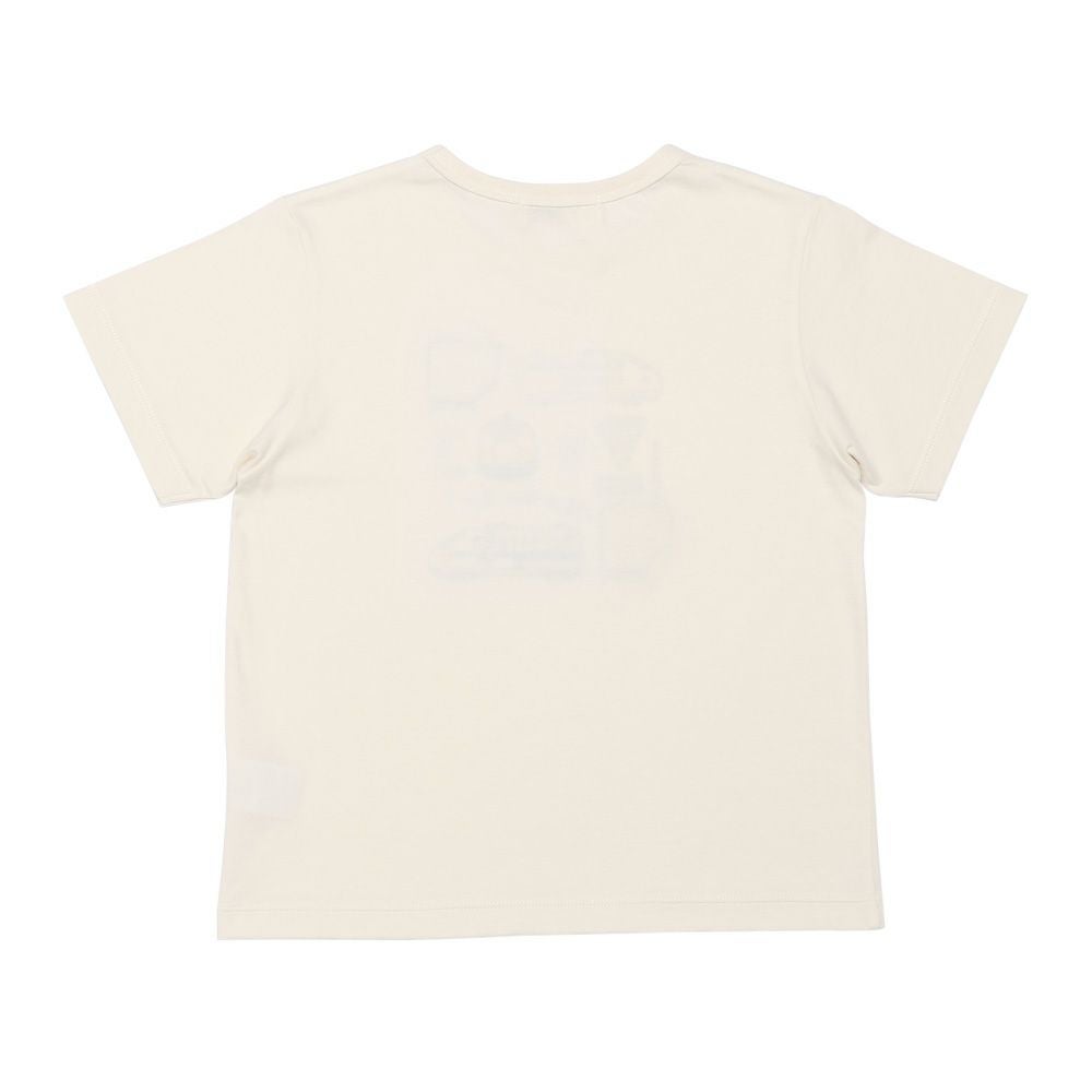 ベビー服 男の子 綿100％ 電車 乗り物 刺繍ワッペン Tシャツ アイボリー(12) 背面