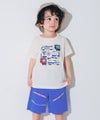 ベビー服 男の子 子ども服 こども キッズ 綿100％ コットン 乗り物 電車 ワッペン ロゴ プリント ティーシャツ アイボリー(12) モデル画像2