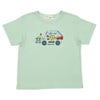 ベビー服 男の子 綿100％ はたらく車 プリント ティーシャツ グリーン(08) 正面