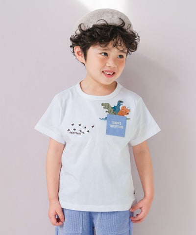 ベビー服 男の子 子ども服 こども服 キッズ カジュアル 恐竜 刺繍 　ポケット