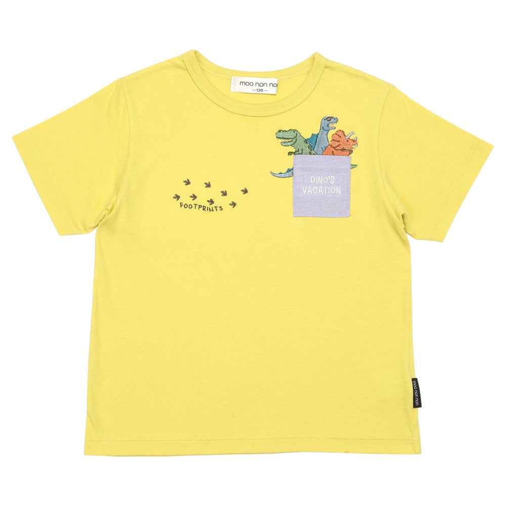 ☆【メル13721】☆ 恐竜、ミモザノースリーブ ミモザTシャツ TIME SALE】恐竜 刺繍 ポケット Tシャツ｜ベビー・子供服 通販