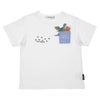 ベビー服 男の子 恐竜 刺繍 ポケット Tシャツ オフホワイト(11) 正面