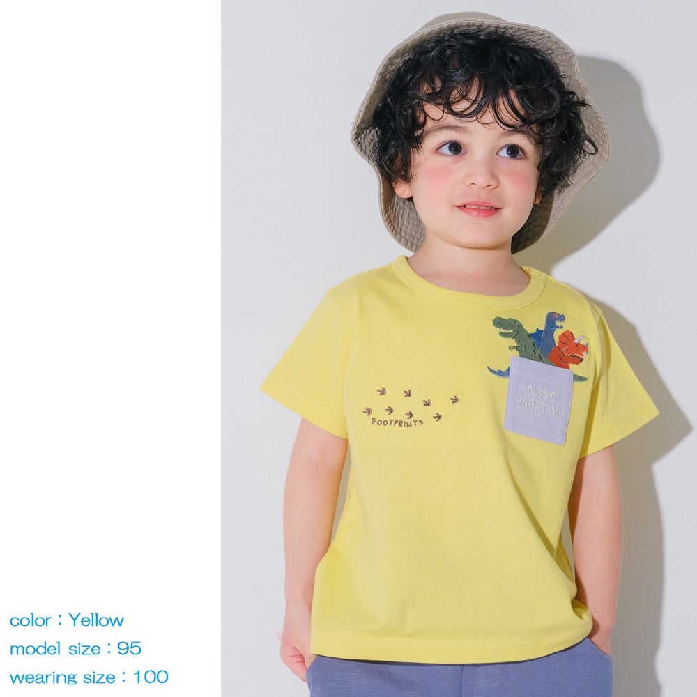 ベビー服 男の子 子ども服 こども服 キッズ カジュアル 恐竜 刺繍 　ポケット