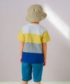 子供服 男の子 綿100％ 4色切り替え カラフル Tシャツ イエロー(04) モデル画像2