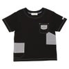 ベビー服 男の子 綿100％  ロゴ ワッペン ポケット付き Tシャツ ブラック(00) 正面