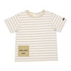 ベビー服 男の子 綿100％ ボーダー 飛行機 刺繍ポケット Tシャツ ベージュ(51) 正面