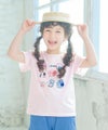子供服 女の子 綿100％ 小物モチーフ 裾フリル Tシャツ ピンク(02) モデル画像アップ