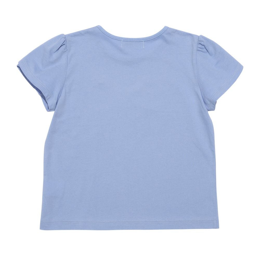 子供服 女の子 綿100％ チューリップ袖 カットソーTシャツ ブルー(61) 背面