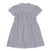 子供服 女の子 ストライプ柄 音符刺繍 前開きワンピース ネイビー(06) 背面