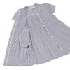子供服 女の子 子ども服 こども服 こども キッズ ジュニア ストライプ柄 音符 刺繍 スタンドカラー 襟 半そで ネイビー(06) デザインポイント1